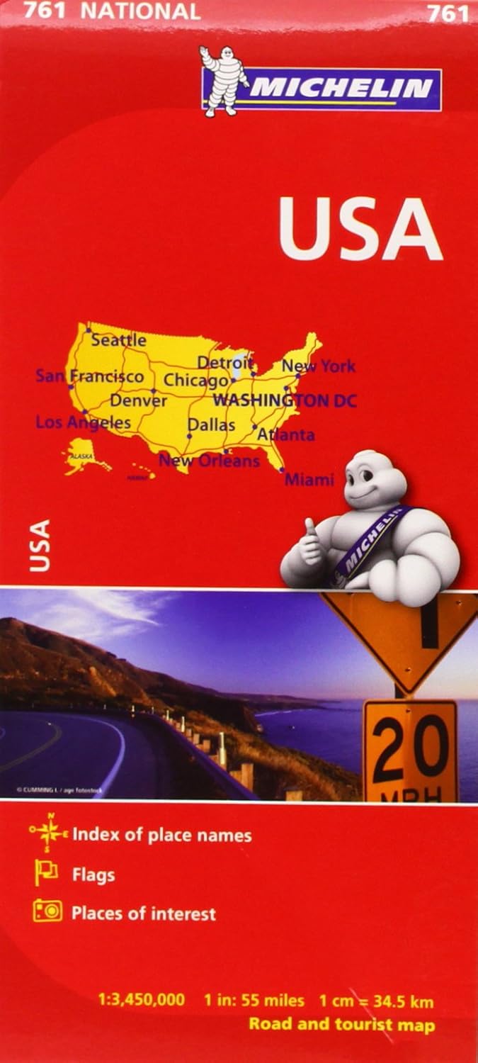 USA - Michelin National Map 761: Straßen- und Tourismuskarte 1:3.450.000 [Map] [Nov 23, 2023] Michelin